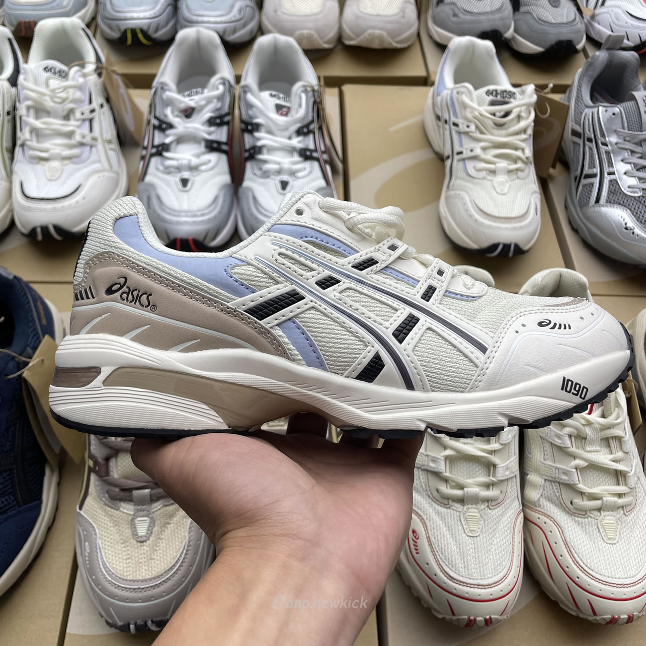 Asics Gel 1090 Grey Beige Birch French Blue White Sage Silver Cream Brown Silver Cream Gray Blue (2) - newkick.vip